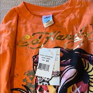 Ed Hardy Kids Orange Graphic T-Shirt